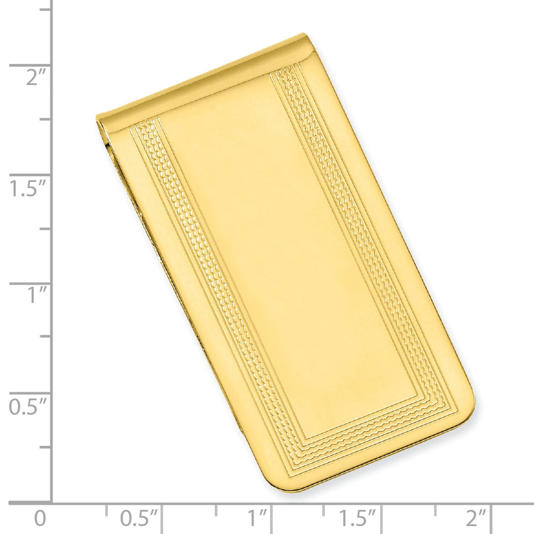 Gold Plated Polished Engravable Area Money Clip