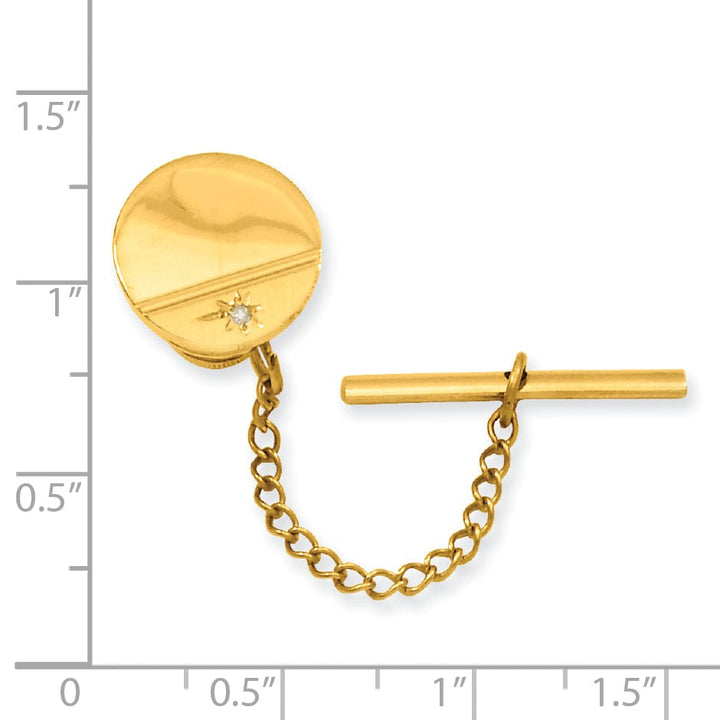 Gold Plated Diamond Polished Florentined Tie Tac