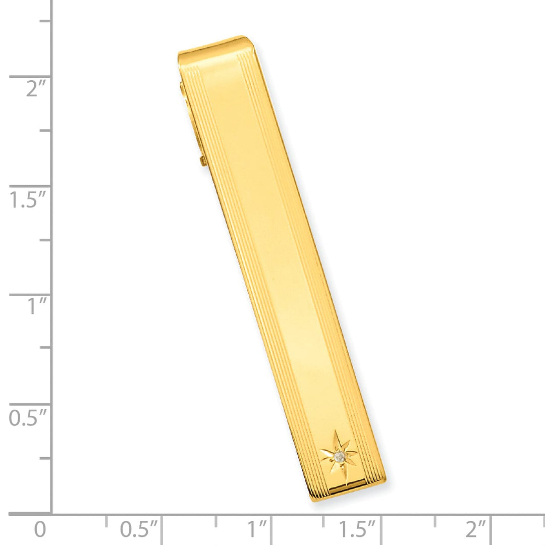 Gold Plated .01 Carat Diamond Tie Bar