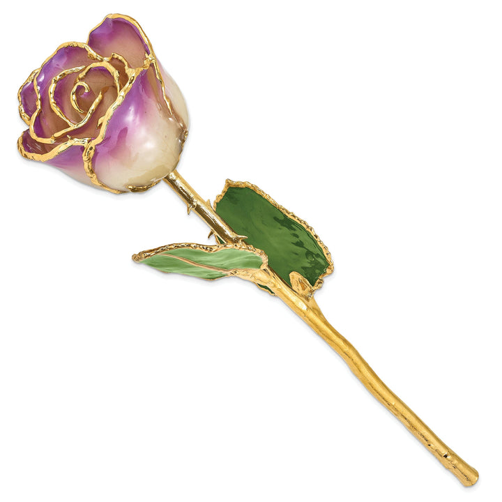 24k Gold Plated Trim Amethyst Rose