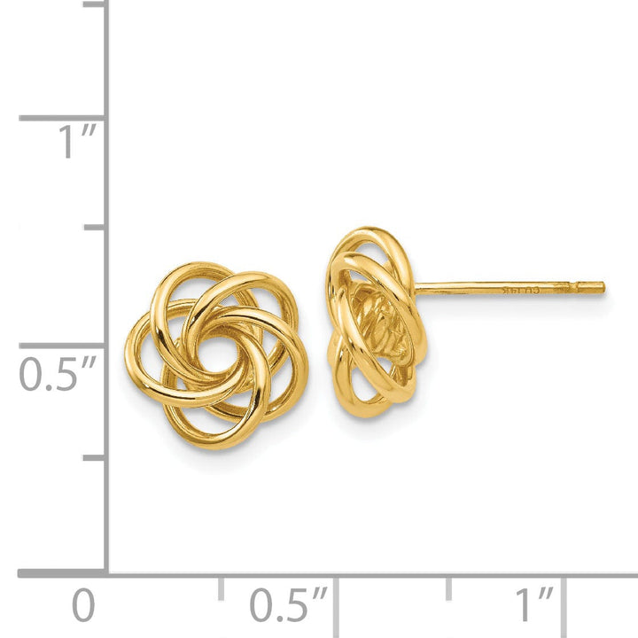 14k Yellow Gold Love Knot Earrings