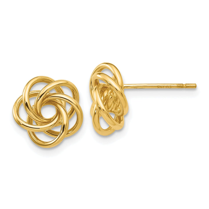 14k Yellow Gold Love Knot Earrings