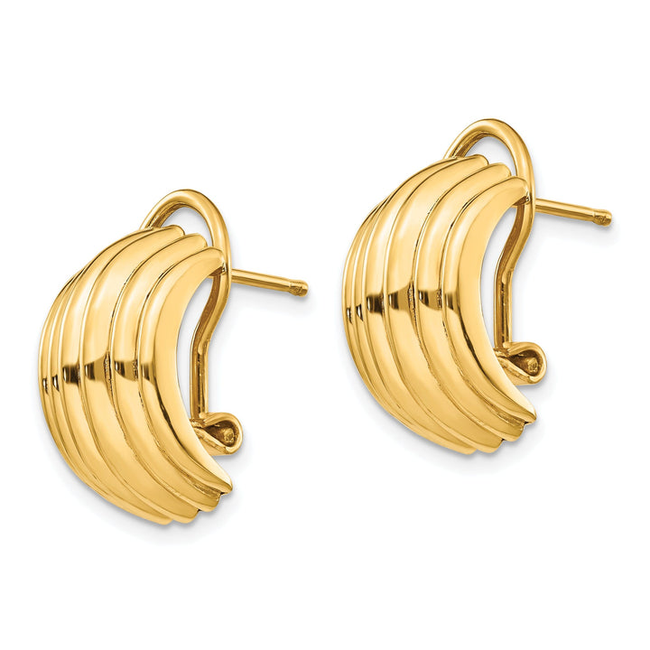 14k Yellow Gold Polished Fancy Omega Back Post Ear