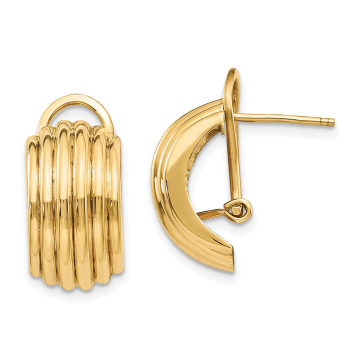 14k Yellow Gold Polished Fancy Omega Back Post Ear