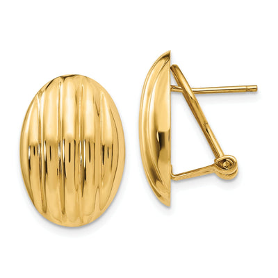 14k Yellow Gold Polished Fancy Omega Back Post Earrings at $ 429.49 only from Jewelryshopping.com