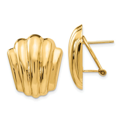 14k Yellow Gold Polished Fancy Omega Back Post Earrings at $ 606.58 only from Jewelryshopping.com