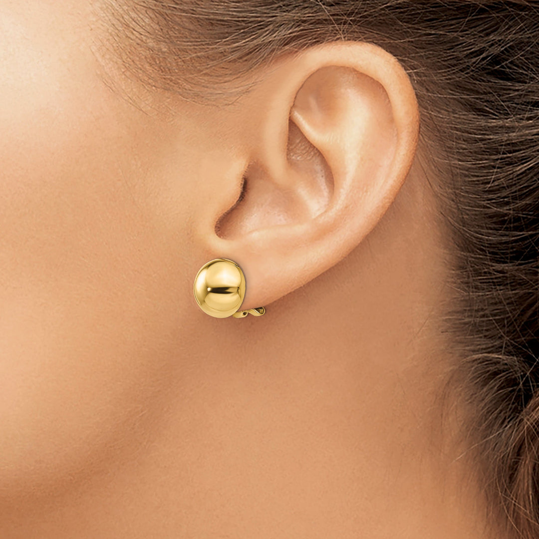 14k Yellow Gold Non-pierced Ball Earrings