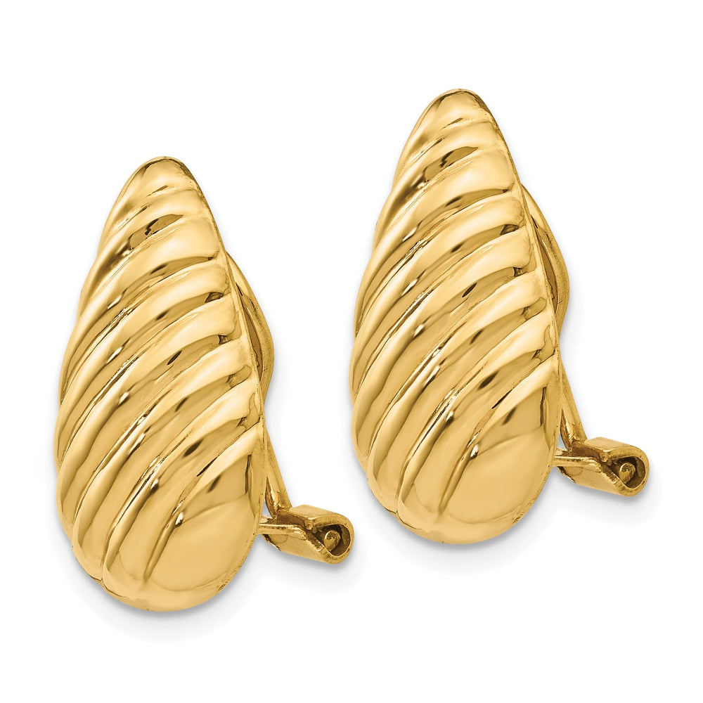 14k Yellow Gold Non-pierced Fancy Earrings