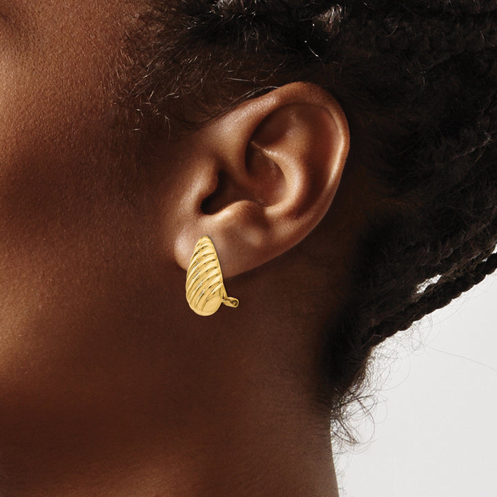 14k Yellow Gold Non-pierced Fancy Earrings