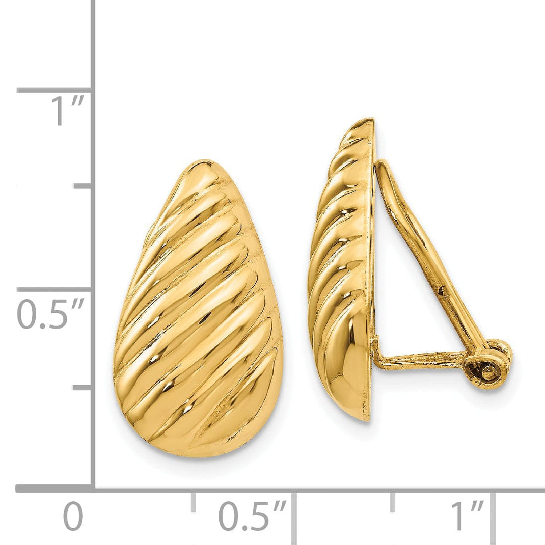 14k Yellow Gold Non-pierced Fancy Earrings