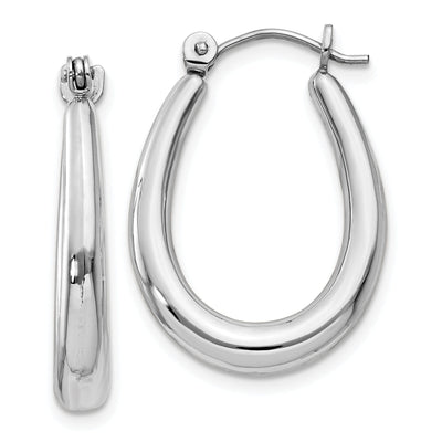 14k White Gold Polished Hoop Earrings at $ 252.47 only from Jewelryshopping.com
