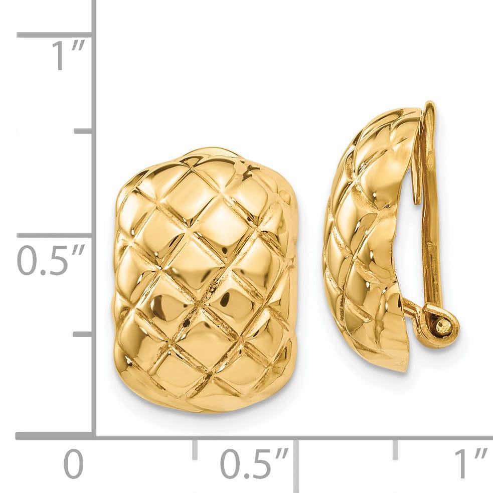 14k Yellow Gold Non-pierced Omegback Earrings