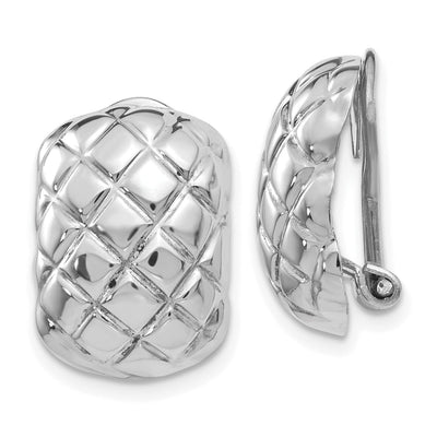 14k White Gold Polished Quilted Non-pierced Omega at $ 326.35 only from Jewelryshopping.com