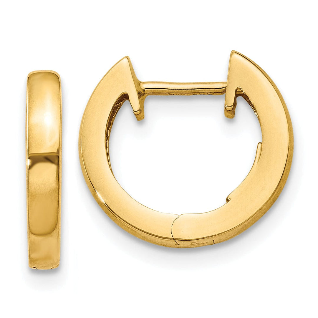 14k Yellow Gold Polished Hoop Earrings