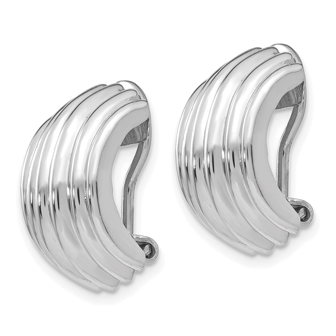 14k White Gold Omega Clip Non-Pierced Earrings