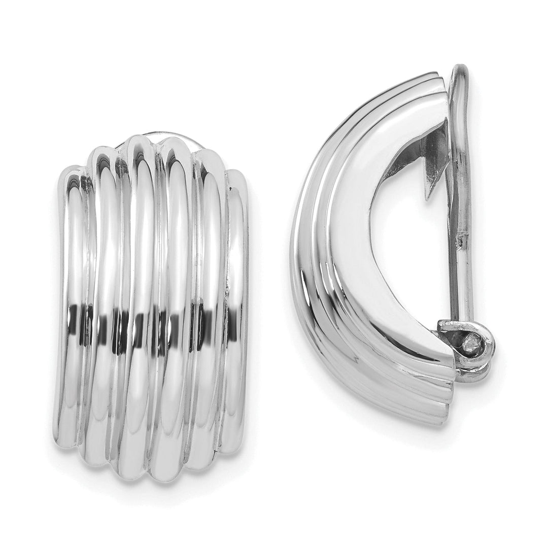 14k White Gold Omega Clip Non-Pierced Earrings