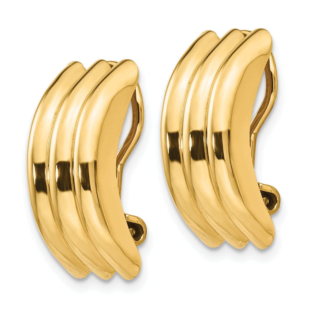 14k Yellow Gold Omega Clip Non-Pierced Earrings