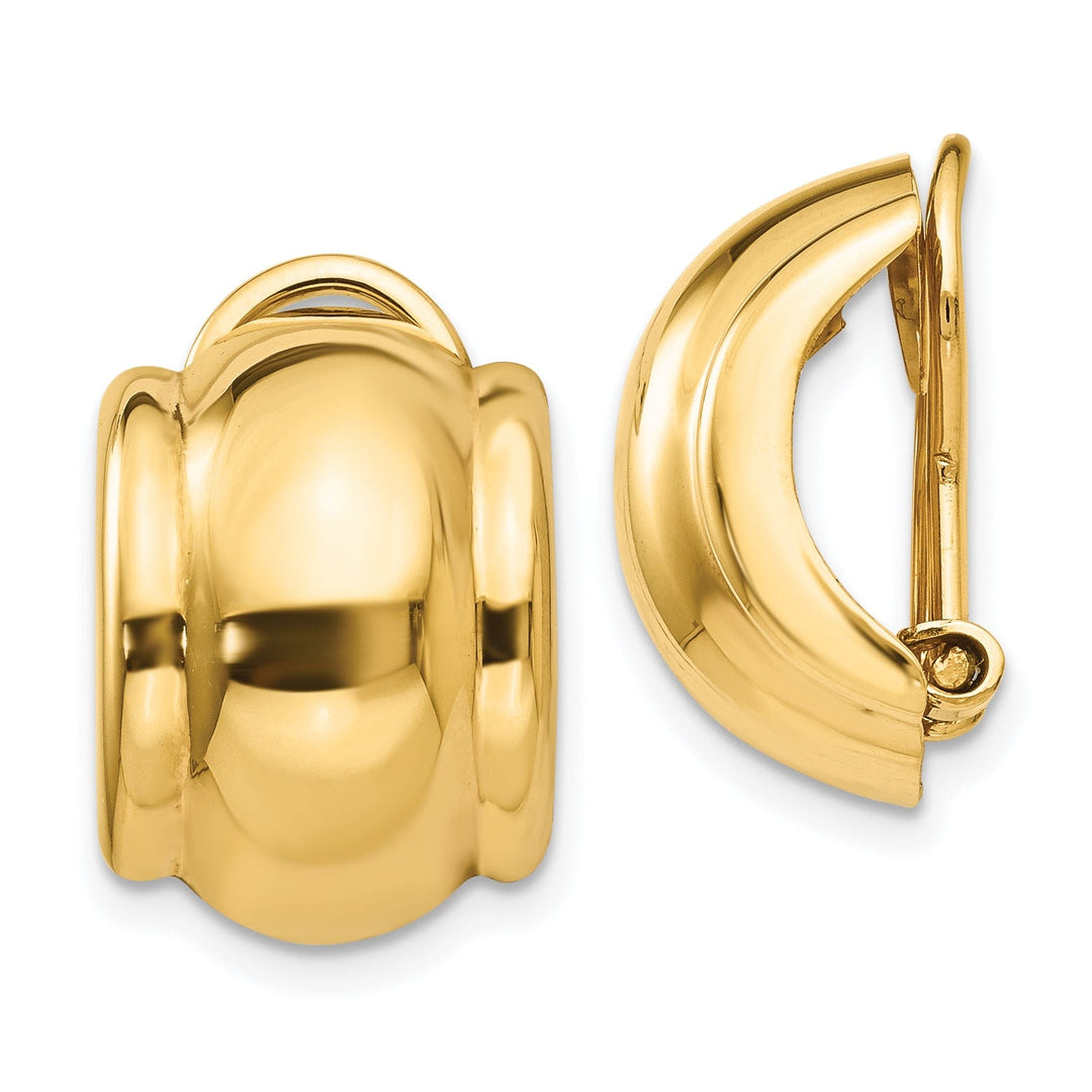 14k Yellow Gold Omega Clip Non-Pierced Earrings