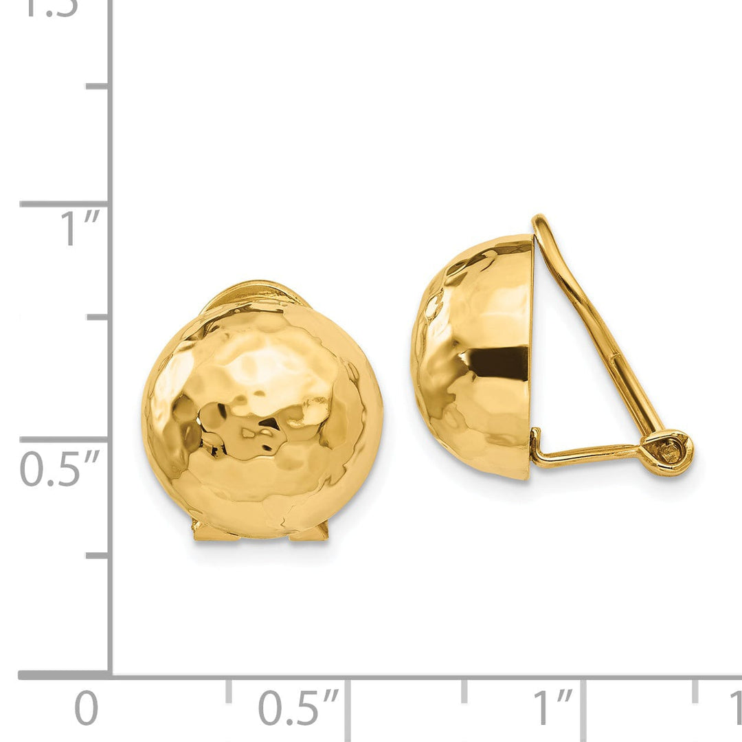 14k Yellow Gold Omega Clip 12MM Earrings