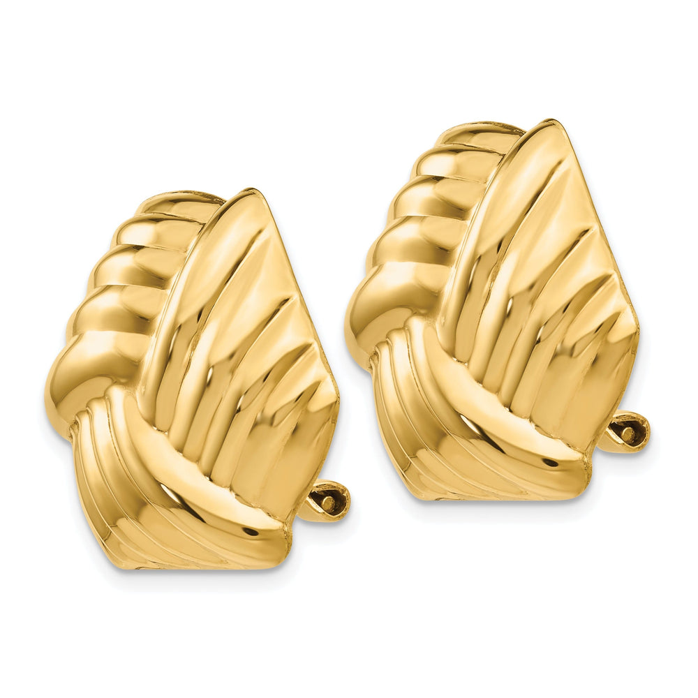 14k Yellow Gold Omega Clip Non-pierced Earrings