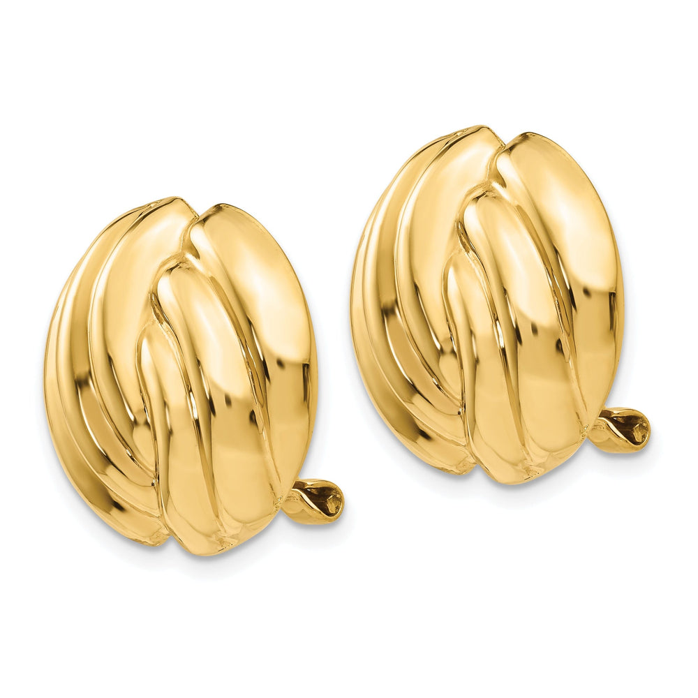 14k Yellow Gold Omega Clip Non-pierced Earrings