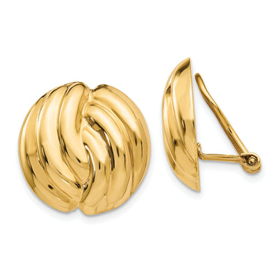 14k Yellow Gold Omega Clip Non-pierced Earrings at $ 553.66 only from Jewelryshopping.com
