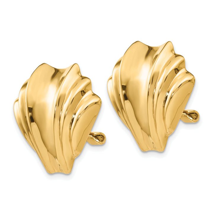 14k Yellow Gold Omega Clip Non-pierced Earrings