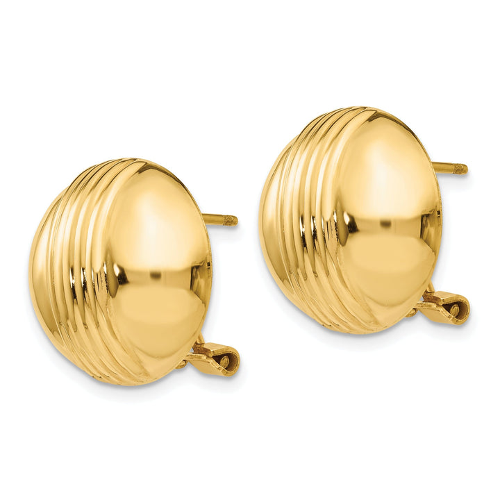 14k Yellow Gold Omega Post Earrings