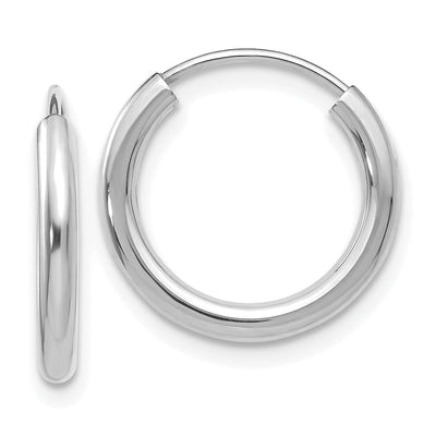 14k White Gold 2MM Polished Endless Hoop Earrings at $ 68.56 only from Jewelryshopping.com