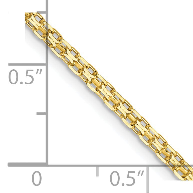 14k Yellow Gold Polish 2.00mm Flat Solid Chain