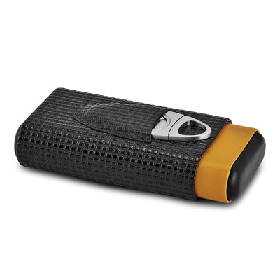 Black Tan Polyurethane 3-Cigar Travel Case at $ 59.4 only from Jewelryshopping.com