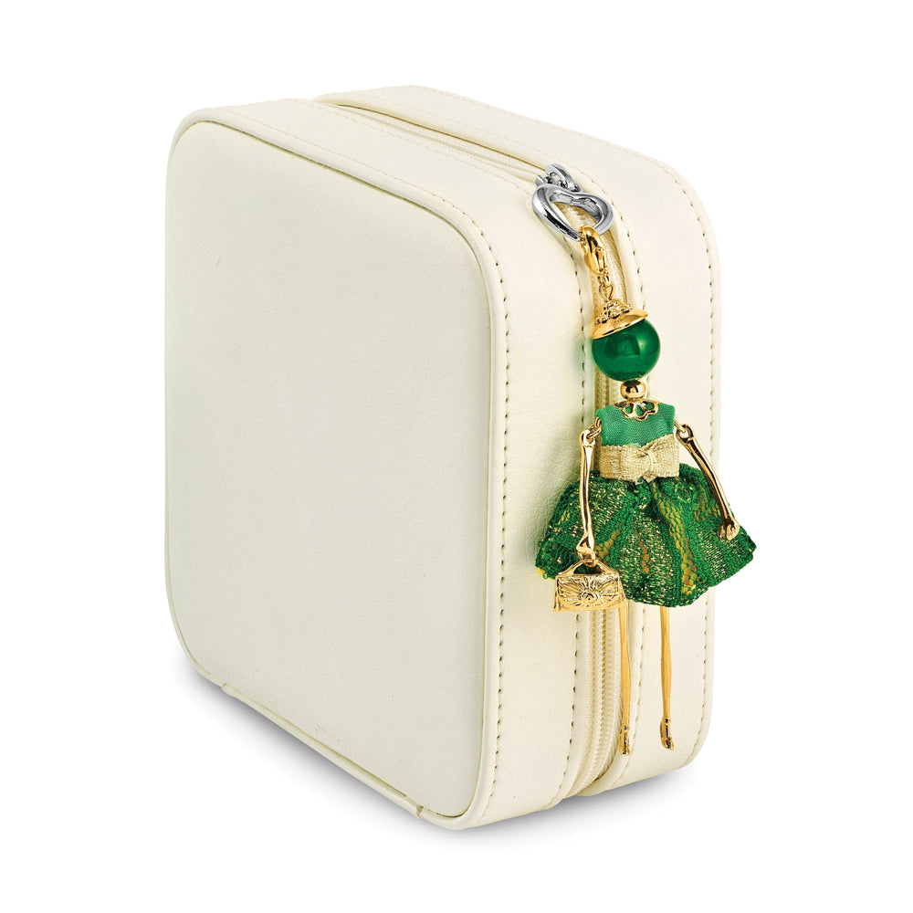 Le Amiche Jade Green Yellow Lace Doll Charm