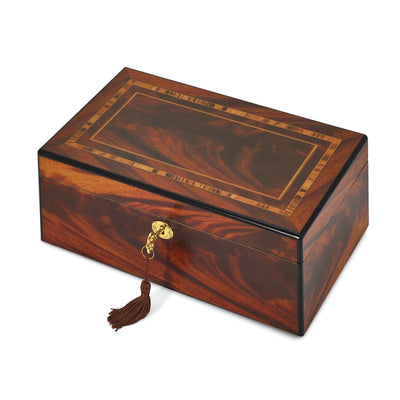 Tiger wood veneer matte finish jewelry box at $ 199.5 only from Jewelryshopping.com