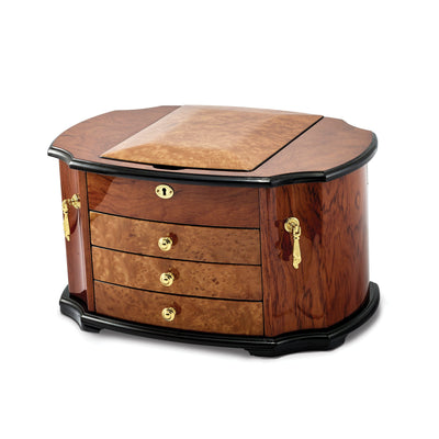 Oak Burl Natural Mapa Wood Veneer Jewelry Box