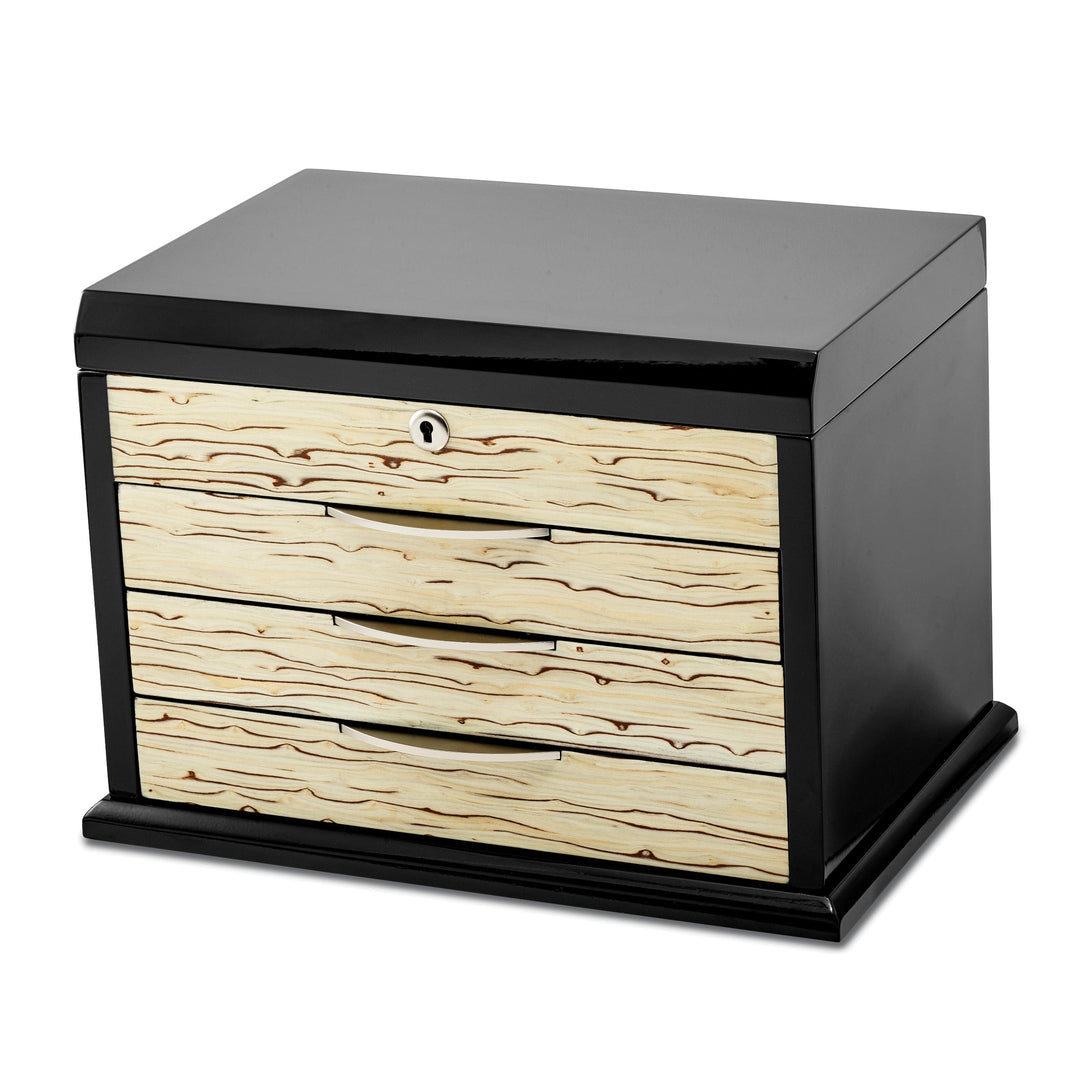 Black Oak Veneer Maple Veneer Jewelry Chest