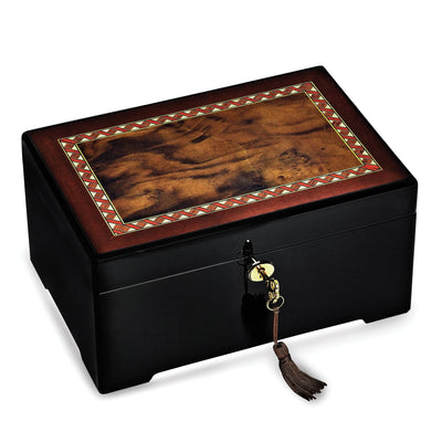 Italian Inlaid Wood lock and key Jewelry Box at $ 188.1 only from Jewelryshopping.com
