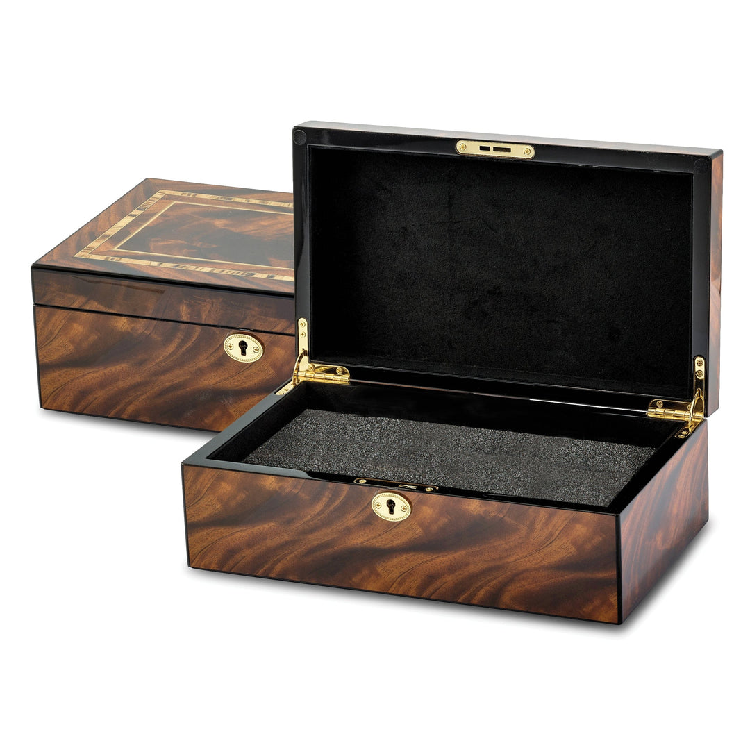 Tiger Wood Veneer Multi Use Collector Box