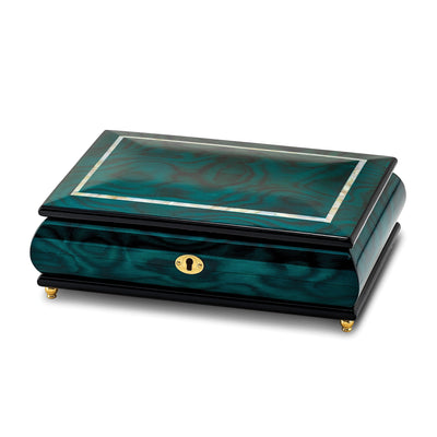 Walnut Veneer Mother of Pearl Inlay Music Box at $ 171 only from Jewelryshopping.com