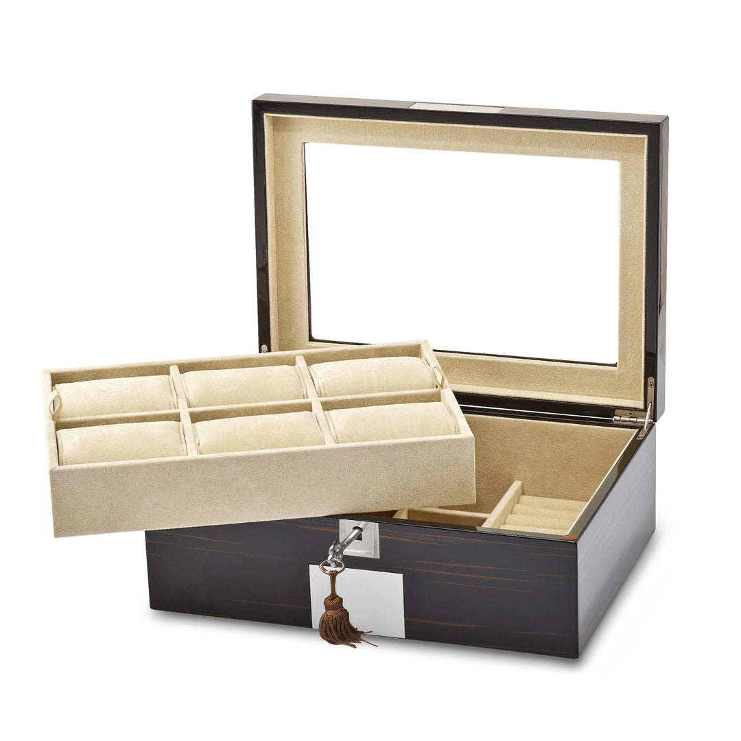 Ebony Veneer Watch & Jewelry Box Lift-out Tray