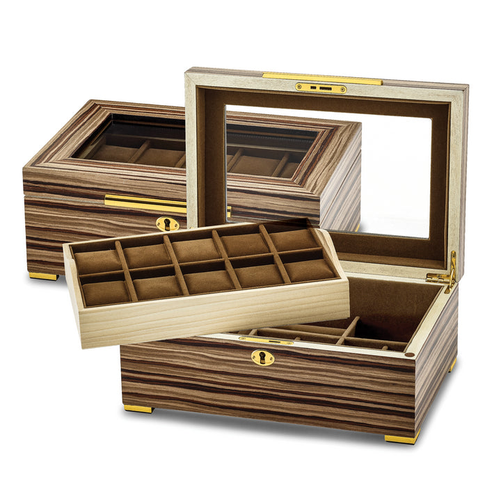 South American Matte Veneer Locking Watch Case