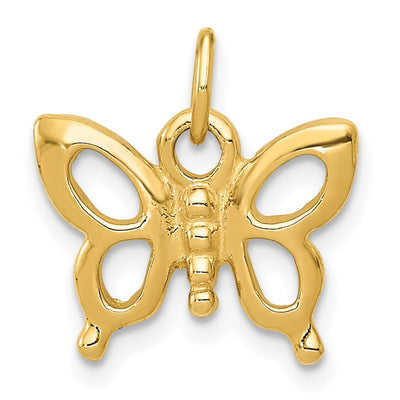 14k Yellow Gold Textured Back Solid Polished Finish Butterfly Charm Pendant at $ 118.08 only from Jewelryshopping.com