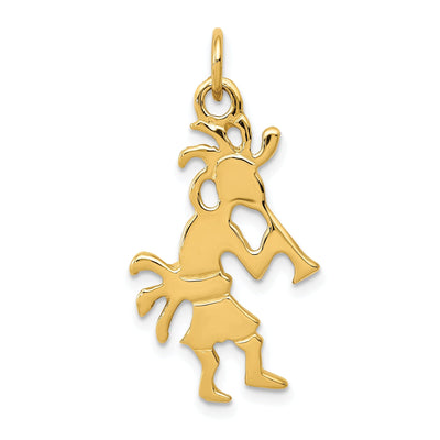 14k Yellow Gold Polished Finish Reversible 3-Dimensional Kokopelli Charm Pendant at $ 228.21 only from Jewelryshopping.com