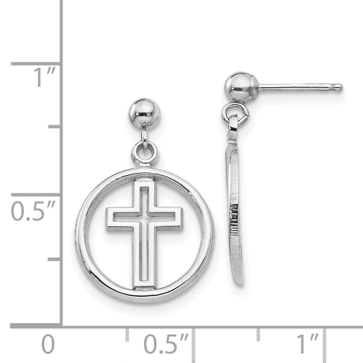 14k White Gold Polished Eternal Life Cross Dangle