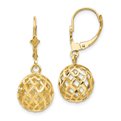 14k Yellow Gold Polished D.C Mesh Ball Earrings at $ 330.58 only from Jewelryshopping.com