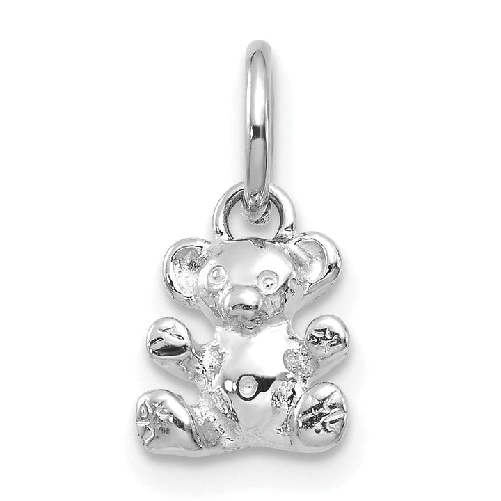 14k White Gold Teddy Bear Charm Pendant