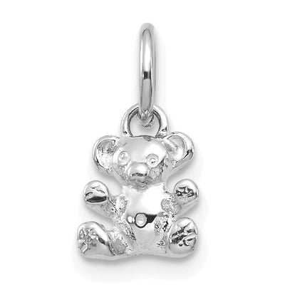 14k White Gold Teddy Bear Charm Pendant at $ 60.76 only from Jewelryshopping.com