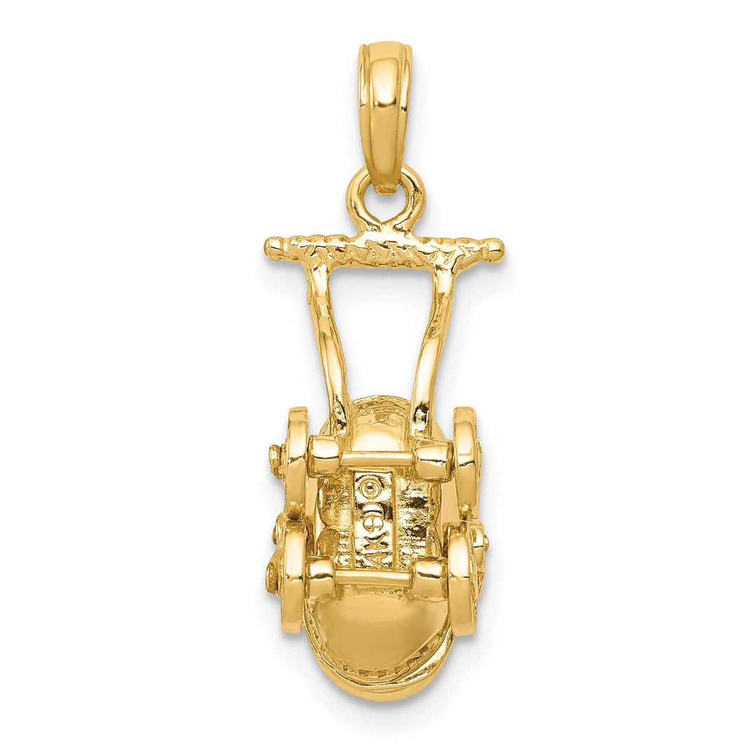 14k Yellow Gold Moveable Baby Carriage Pendant