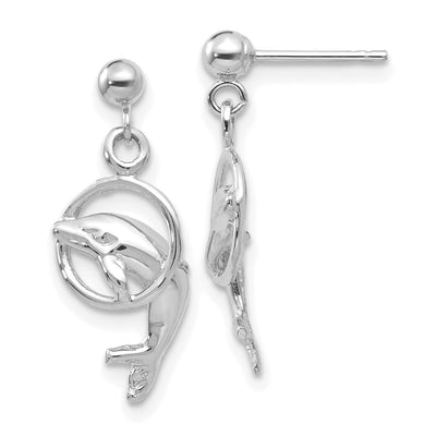 14k White Gold Dolphin Dangle Earrings at $ 131.99 only from Jewelryshopping.com