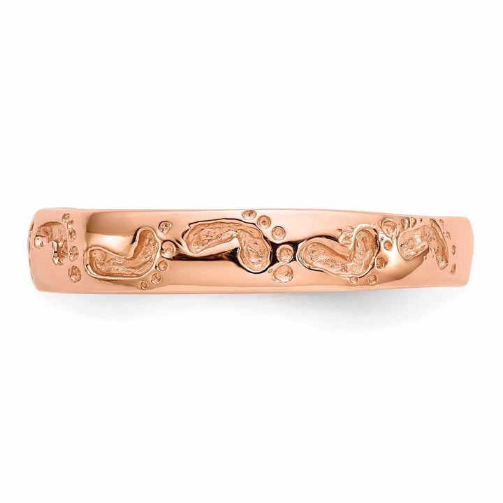 14k Rose Gold Timeless Creations Footprints Ring