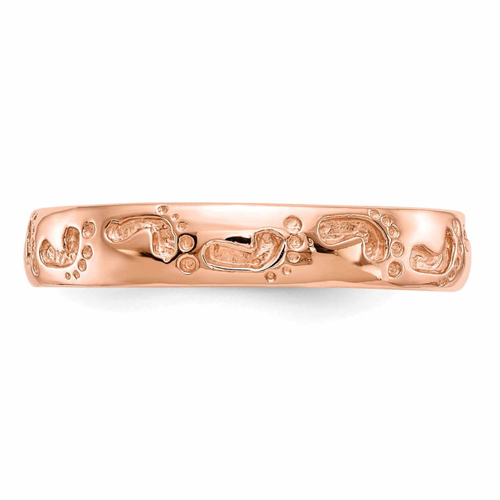 14k Rose Gold Timeless Creations Footprints Ring